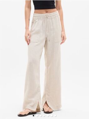 Linen High Rise Wide Leg Pant